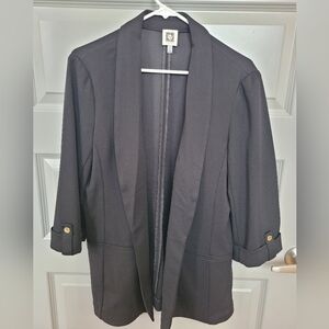 Black Blazer with Gold Button Accents
